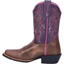 Dan Post Boot Co 'Dan Post' Kids' Majesty Leather Boot - Brown / Purple (Sizes 8.5C-3Y) -cowboy shop DPC2947 3 1024x1024@2x