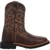 Dan Post Boot Co 'Dan Post' Youth 9" Makucha Leopard Western Square Toe - Tan / Multi (Sizes 3Y-6Y)