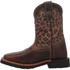 Dan Post Boot Co 'Dan Post' Youth 9" Makucha Leopard Western Square Toe - Tan / Multi (Sizes 3Y-6Y) -cowboy shop DPC3951 3 1024x1024@2x