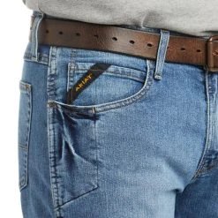 'Ariat' Men's Rebar M4 Relaxed DuraStretch Boot Cut - Blue Haze -cowboy shop F18 MNS WORK 10021854 detail02 1024x1024@2x