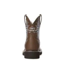 'Ariat' Youth 6" Cowpoke Fatbaby Western - Dark Brown -cowboy shop F20 YTH WEST 10034015 heel 1024x1024@2x
