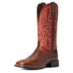 'Ariat' Men's Dynamic Western Square Toe - Crest Brown / Macaw Red 11 'Ariat' Men's Dynamic Western Square Toe - Crest Brown / Macaw Red -cowboy shop F21 MNS WEST 10038341 3 4 front 1024x1024@2x
