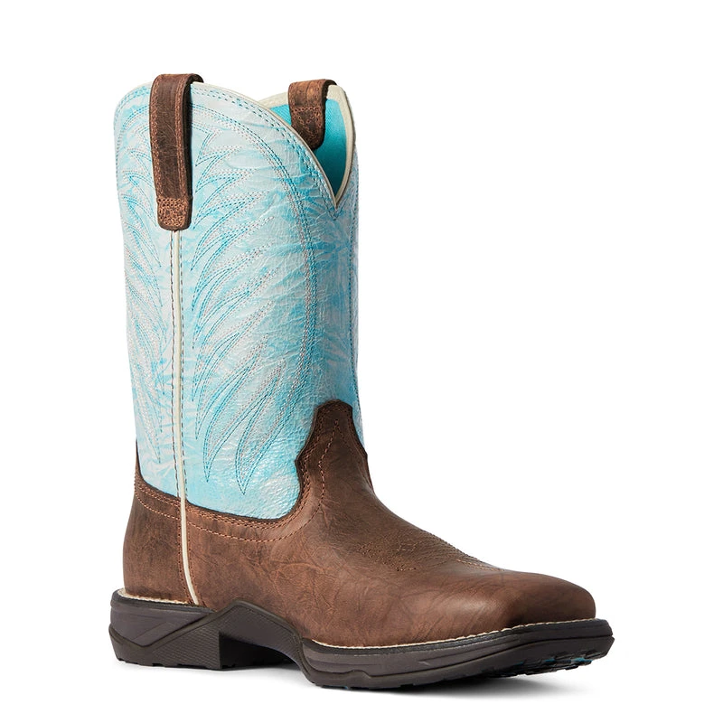 'Ariat' Women's Anthem 2.0 Square Toe - Mahogany / Ombre Blue 8 'Ariat' Women's Anthem 2.0 Square Toe - Mahogany / Ombre Blue - Image 6