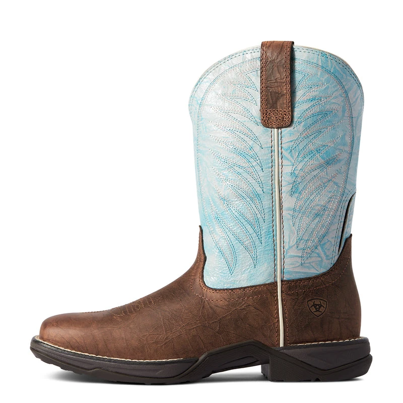 'Ariat' Women's Anthem 2.0 Square Toe - Mahogany / Ombre Blue 3 'Ariat' Women's Anthem 2.0 Square Toe - Mahogany / Ombre Blue