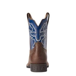 'Ariat' Youth 8" Sorting Pen Western Square Toe - Chocolate / Navy -cowboy shop F21 YTH WEST 10038333 heel 1024x1024@2x