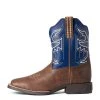 'Ariat' Youth 8" Sorting Pen Western Square Toe - Chocolate / Navy -cowboy shop F21 YTH WEST 10038333 side 1024x1024@2x