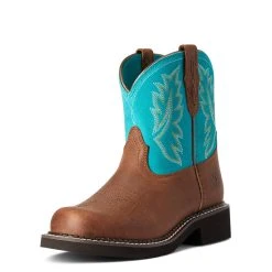 'Ariat' Youth Fatbaby Heritage Round Toe - Brown / Turquoise 11 'Ariat' Youth Fatbaby Heritage Round Toe - Brown / Turquoise -cowboy shop F21 YTH WEST 10038376 3 4 front 1024x1024@2x
