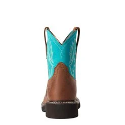 'Ariat' Youth Fatbaby Heritage Round Toe - Brown / Turquoise 12 'Ariat' Youth Fatbaby Heritage Round Toe - Brown / Turquoise -cowboy shop F21 YTH WEST 10038376 heel 1024x1024@2x