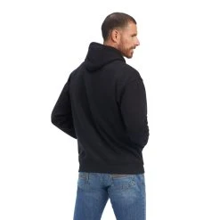 'Ariat' Men's USA Proud Hoodie - Black -cowboy shop F22 MNS WEST 10041720 back 1024x1024@2x
