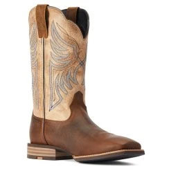 'Ariat' Men's 12" Everlite Blazin Western Square Toe - Whole Wheat / Sand Dollar -cowboy shop F22 MNS WEST 10042436 medial 1024x1024@2x