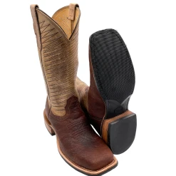 Fenoglio Boots Men's Bison Square Toe - Brown / Tan -cowboy shop FB001012126 1024x1024@2x
