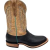 Fenoglio Boots 'Fenoglio' Men's 12" Bull Hide Western Round Toe - Black / Tan