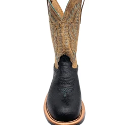 Fenoglio Boots 'Fenoglio' Men's 12" Bull Hide Western Round Toe - Black / Tan -cowboy shop FB131512573 1024x1024@2x