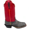 Fenoglio Boots 'Fenoglio' Men's 13" Cape Buffalo Western Square Toe - Grey / Red