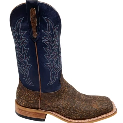 Fenoglio Boots 'Fenoglio' Men's 12" Cape Buffalo Western Square Toe - Tan / Blue