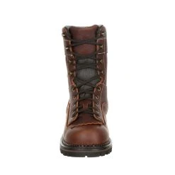 'Georgia Boot' Men's 8" AMP LT Logger EH WP Comp Toe - Brown 11 'Georgia Boot' Men's 8" AMP LT Logger EH WP Comp Toe - Brown -cowboy shop GB00238 front 1024x1024@2x