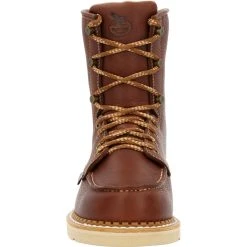 'Georgia Boot' Men's 8" Wedge Moc Toe EH Soft Toe - Brown 12 'Georgia Boot' Men's 8" Wedge Moc Toe EH Soft Toe - Brown -cowboy shop GB00480 front 1024x1024@2x