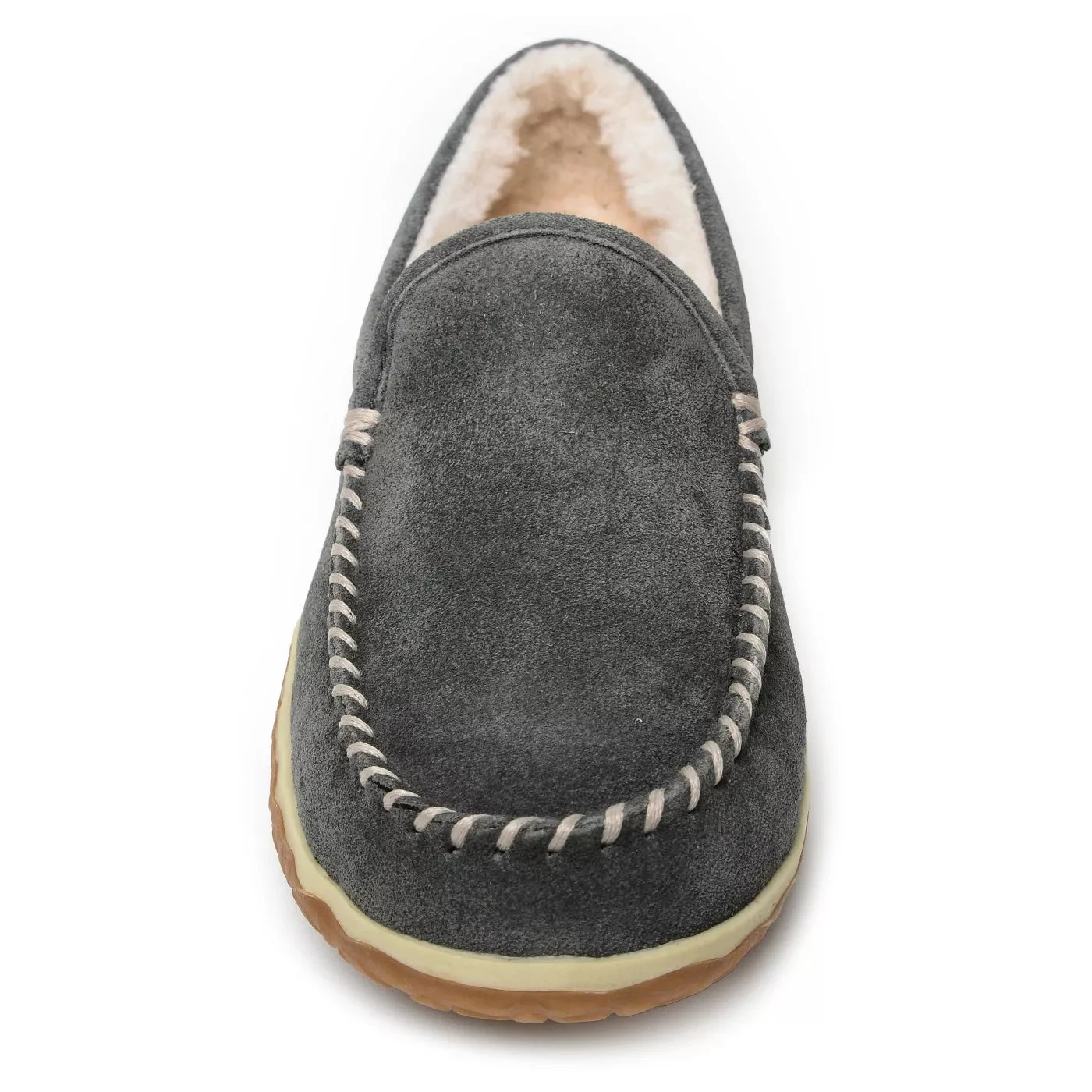 Minnetonka Moccasin Co 'Minnetonka' Men's Suede Tilden Moc Slipper - Grey 4 Minnetonka Moccasin Co 'Minnetonka' Men's Suede Tilden Moc Slipper - Grey - Image 2