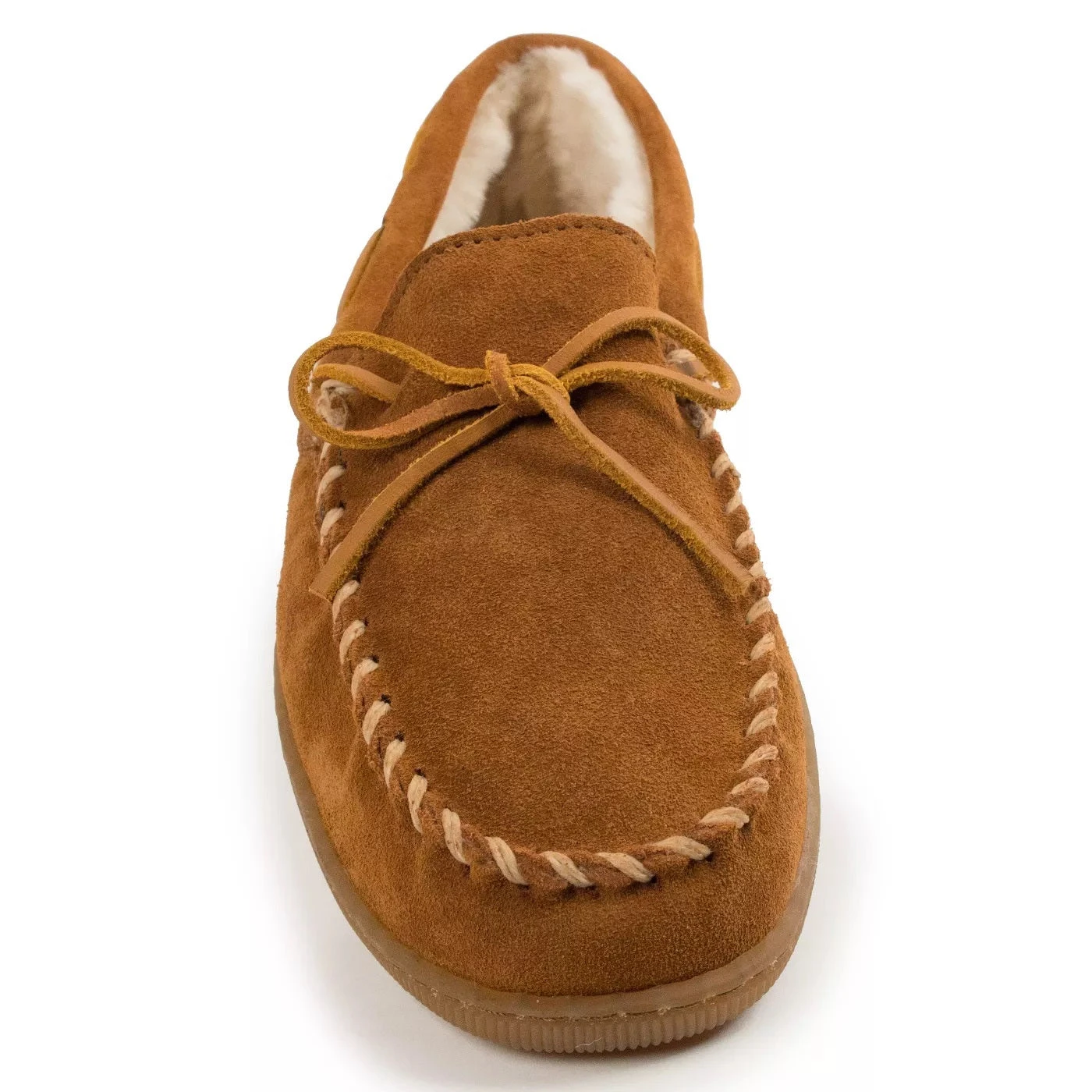 Minnetonka Moccasin Co 'Minnetonka' Men's Pile Lined Hardsole Moc Slipper - Tan (Ext. Sizes) 4 Minnetonka Moccasin Co 'Minnetonka' Men's Pile Lined Hardsole Moc Slipper - Tan (Ext. Sizes) - Image 2