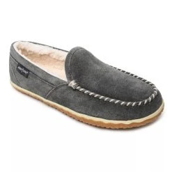 Minnetonka Moccasin Co 'Minnetonka' Men's Suede Tilden Moc Slipper - Grey