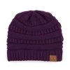 Cheveux Corp 'C.C®' Solid Knit Beanie - Dark Purple