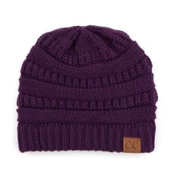 Cheveux Corp 'C.C®' Solid Knit Beanie - Dark Purple