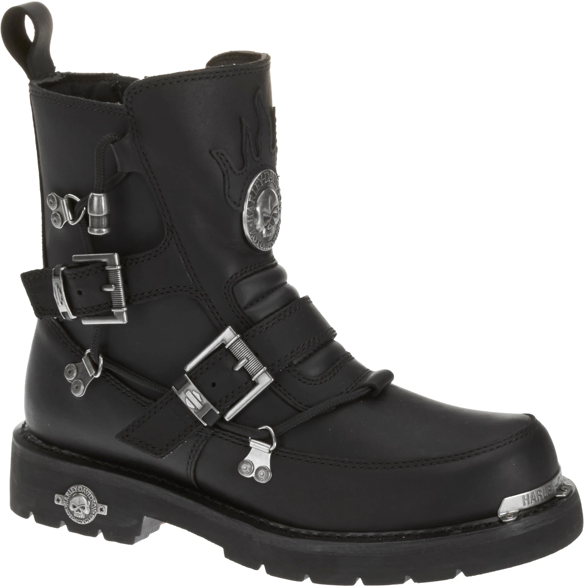 'Harley Davidson' Men's 6" Distortion Skull Zip Boot - Black 4 'Harley Davidson' Men's 6" Distortion Skull Zip Boot - Black - Image 2