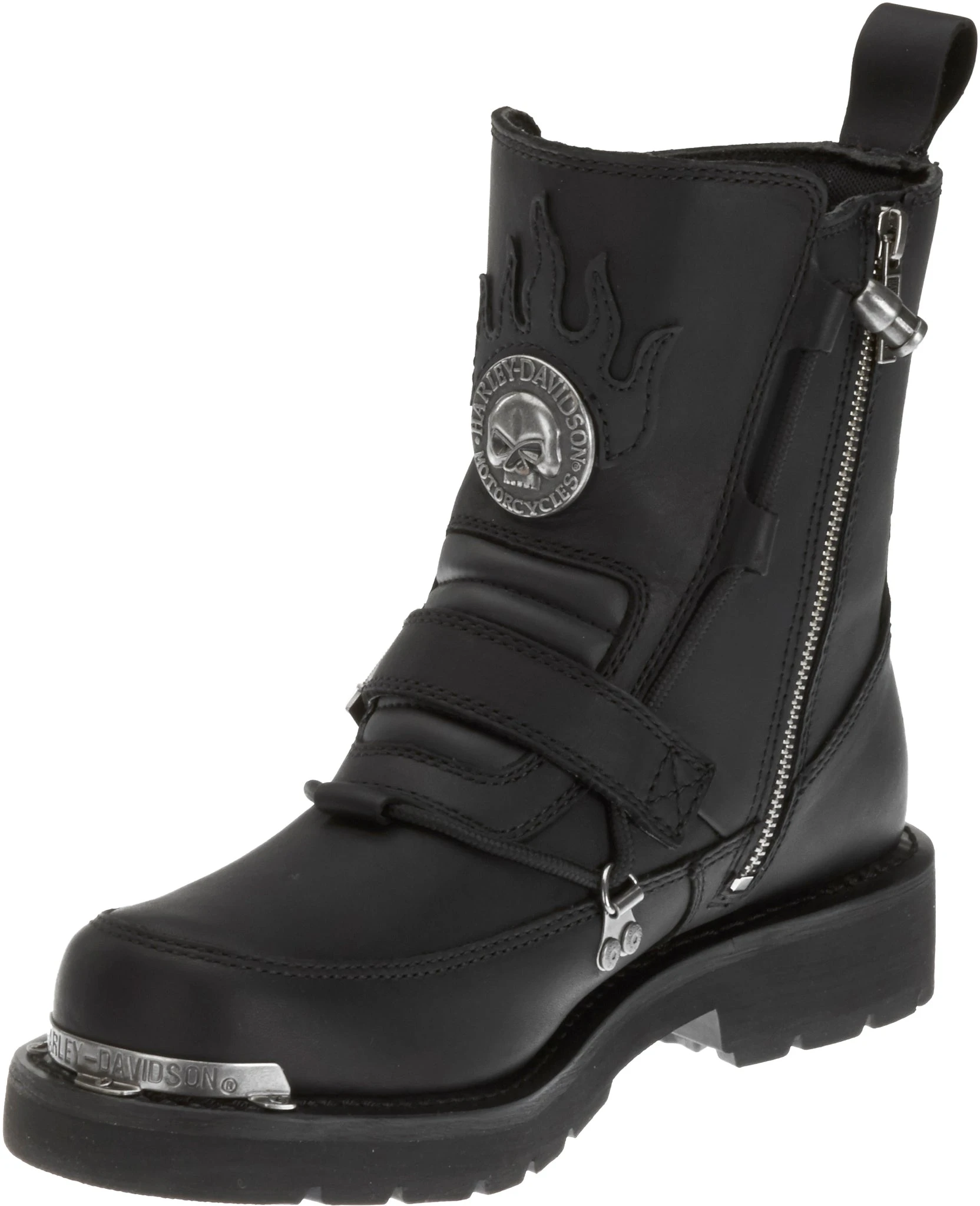 'Harley Davidson' Men's 6" Distortion Skull Zip Boot - Black 6 'Harley Davidson' Men's 6" Distortion Skull Zip Boot - Black - Image 4