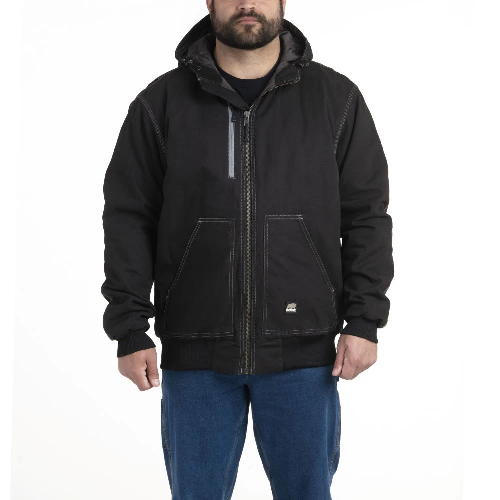 'Berne' Men's Modern Hooded Jacket - Black 3 'Berne' Men's Modern Hooded Jacket - Black
