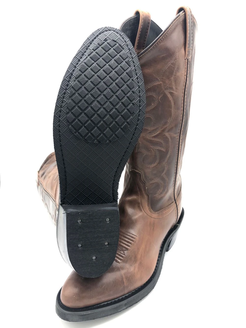 'Old West' Men's 13" Western Narrow Round Toe - Brown 8 'Old West' Men's 13" Western Narrow Round Toe - Brown - Image 6