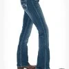 JUST TUFF JEANS 'Cowgirl Tuff' Women's Edgy Bootcut - Medium Wash