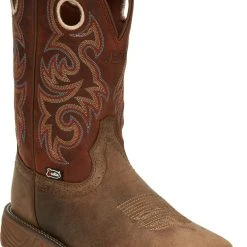 Justin Brands 'Justin' Men's 11" Rush Western Square Toe - Peanut Tan / Bronze Orange -cowboy shop JST 001 SE7402 1024x1024@2x