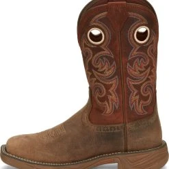 Justin Brands 'Justin' Men's 11" Rush Western Square Toe - Peanut Tan / Bronze Orange -cowboy shop JST 009 SE7402 1024x1024@2x