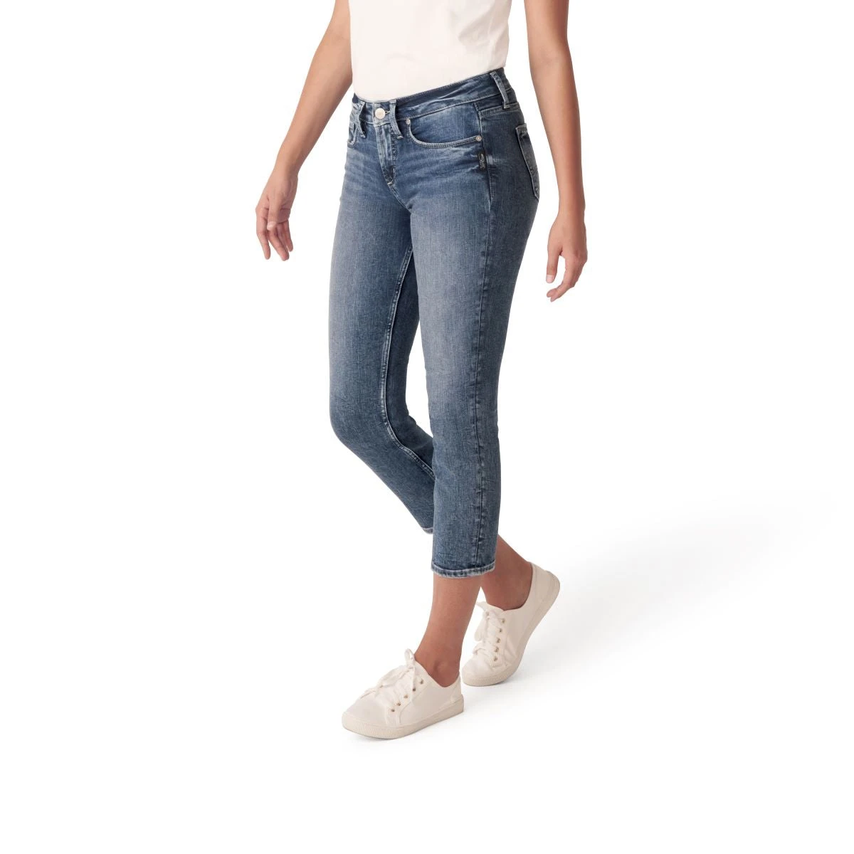 Silver Jeans Co. 'Silver Jeans' Women's Suki Mid Rise Straight Capri - Dark Indigo 5 Silver Jeans Co. 'Silver Jeans' Women's Suki Mid Rise Straight Capri - Dark Indigo - Image 3