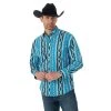'Wrangler' Men's Checotah Print Western Snap Front - Blue / Black 1 'Wrangler' Men's Checotah Print Western Snap Front - Blue / Black -cowboy shop MC1285M BF01 SWFF PRD 1024x1024@2x