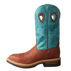 Twisted X Boots 'Twisted X' Men's 12" Lite Cowboy EH Alloy Comp Toe - Brown / Turquoise -cowboy shop MLCA004.02 1024x1024@2x