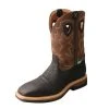 Twisted X Boots 'Twisted X' Men's 12" Lite Western Work EH WP Steel Toe - Black / Brown
