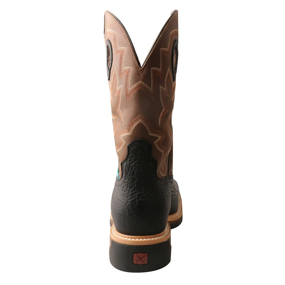 Twisted X Boots 'Twisted X' Men's 12" Lite Western Work EH WP Steel Toe - Black / Brown 7 Twisted X Boots 'Twisted X' Men's 12" Lite Western Work EH WP Steel Toe - Black / Brown - Image 5