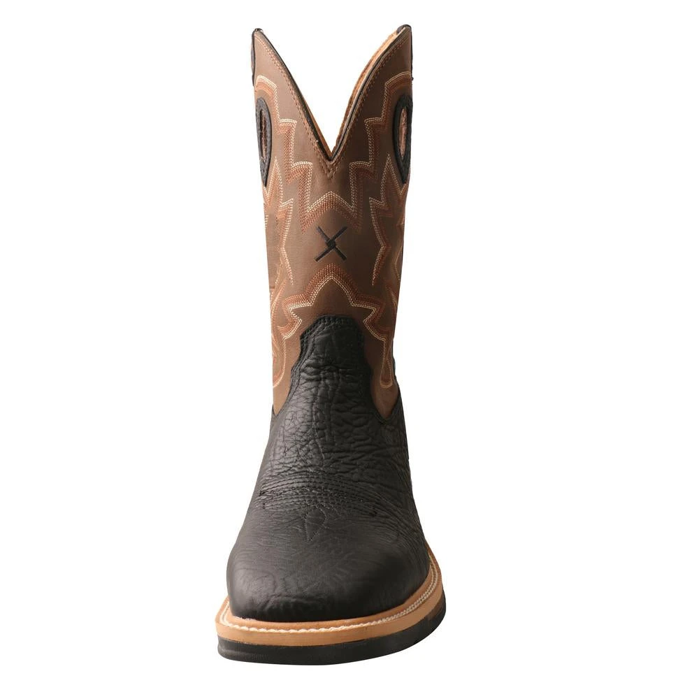 Twisted X Boots 'Twisted X' Men's 12" Lite Western Work EH WP Steel Toe - Black / Brown 6 Twisted X Boots 'Twisted X' Men's 12" Lite Western Work EH WP Steel Toe - Black / Brown - Image 4