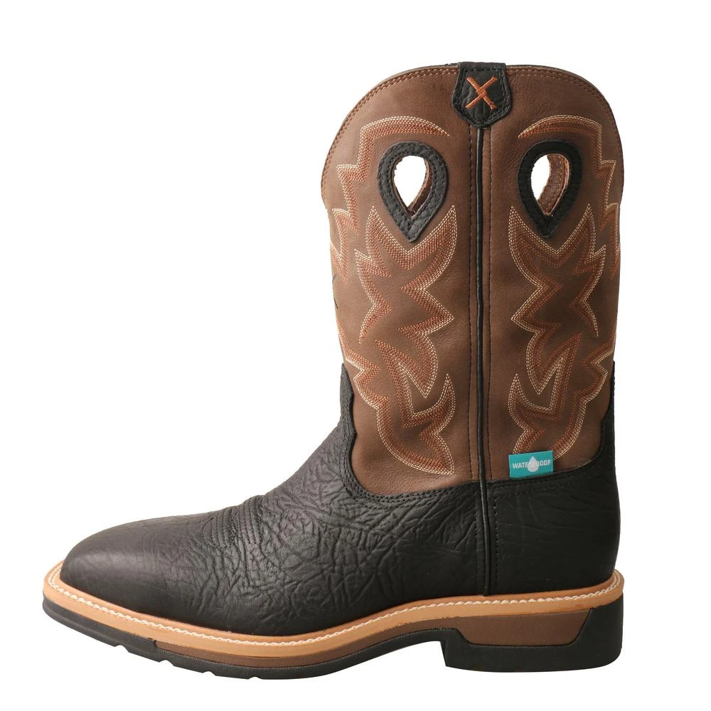 Twisted X Boots 'Twisted X' Men's 12" Lite Western Work EH WP Steel Toe - Black / Brown 4 Twisted X Boots 'Twisted X' Men's 12" Lite Western Work EH WP Steel Toe - Black / Brown - Image 2