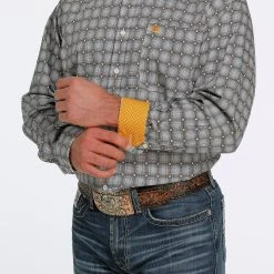 'Cinch' Men's Geo Print Classic Fit Button Down - Cream 7 'Cinch' Men's Geo Print Classic Fit Button Down - Cream -cowboy shop MTW1105450 2 1024x1024@2x