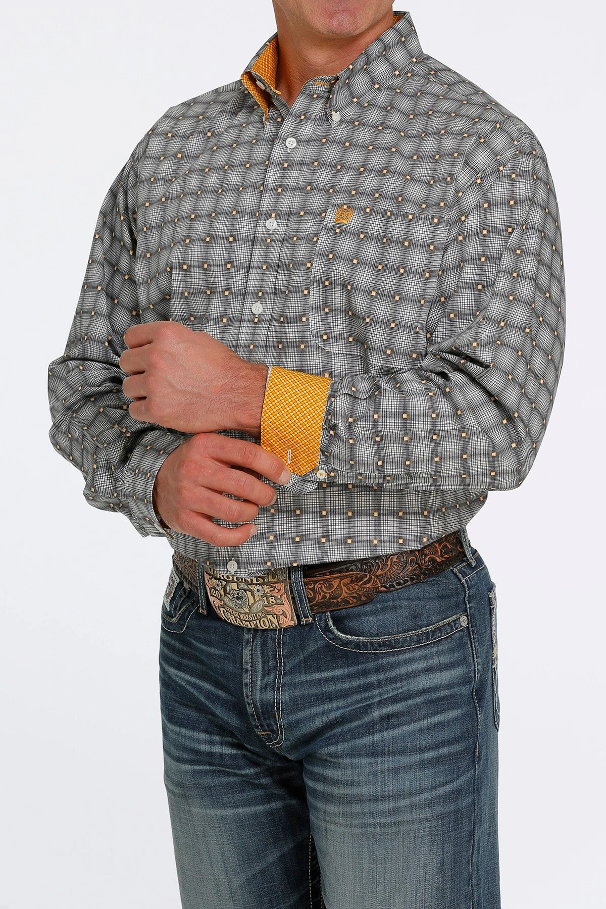 'Cinch' Men's Geo Print Classic Fit Button Down - Cream 5 'Cinch' Men's Geo Print Classic Fit Button Down - Cream - Image 3