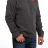 'Cinch' Men's 1/4 Zip Pullover Knit Sweater - Charcoal 2 'Cinch' Men's 1/4 Zip Pullover Knit Sweater - Charcoal -cowboy shop MWK1080009 2 1024x1024@2x