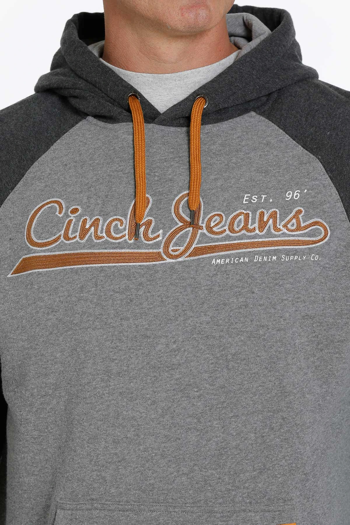 'Cinch' Men's Aztec Print Pullover Fleece Hoodie - Heather Grey 4 'Cinch' Men's Aztec Print Pullover Fleece Hoodie - Heather Grey - Image 2
