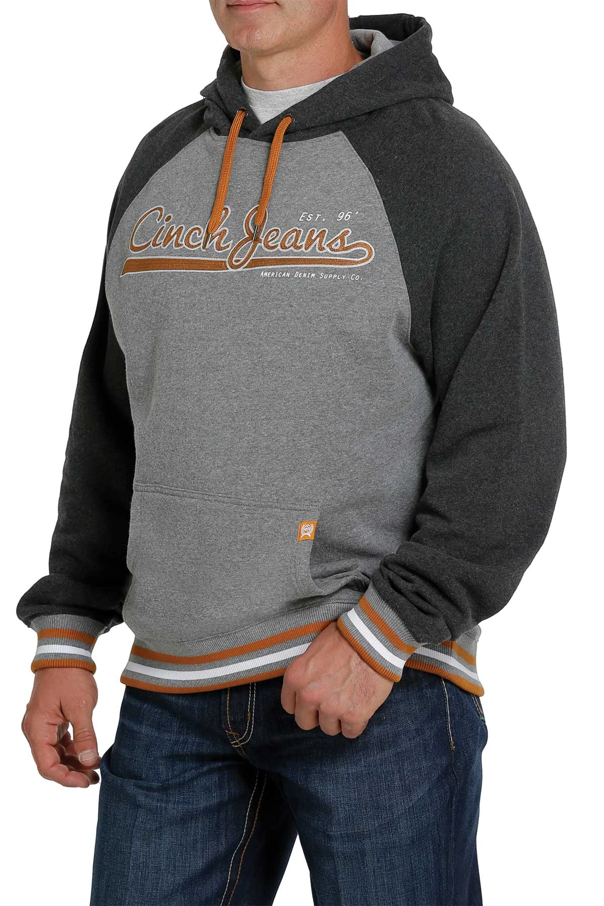 'Cinch' Men's Aztec Print Pullover Fleece Hoodie - Heather Grey 3 'Cinch' Men's Aztec Print Pullover Fleece Hoodie - Heather Grey