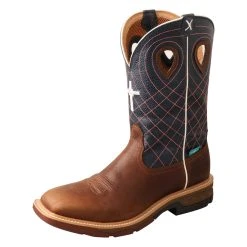 Twisted X Boots 'Twisted X' Men's 12" CellStretch® Western WP Square Toe - Mocha / Navy