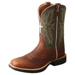 Twisted X Boots 'Twisted X' Men's 11" Tech-X Cellstretch Western Square Toe - Brown / Green