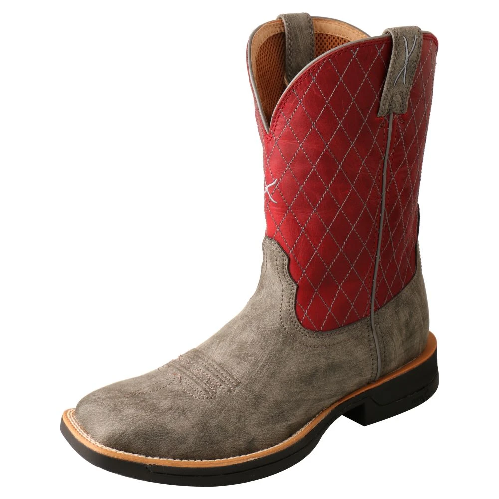Twisted X Boots 'Twisted X' Men's 11" Tech-X Cellstretch Western Square Toe - Grey / Red 3 Twisted X Boots 'Twisted X' Men's 11" Tech-X Cellstretch Western Square Toe - Grey / Red
