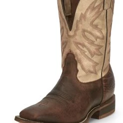 'Nocona' Men's 11" Henry Western Square Toe - Antiqued Brown Cowhide / Vintage Stone -cowboy shop NCA 023 HR5570 1024x1024@2x