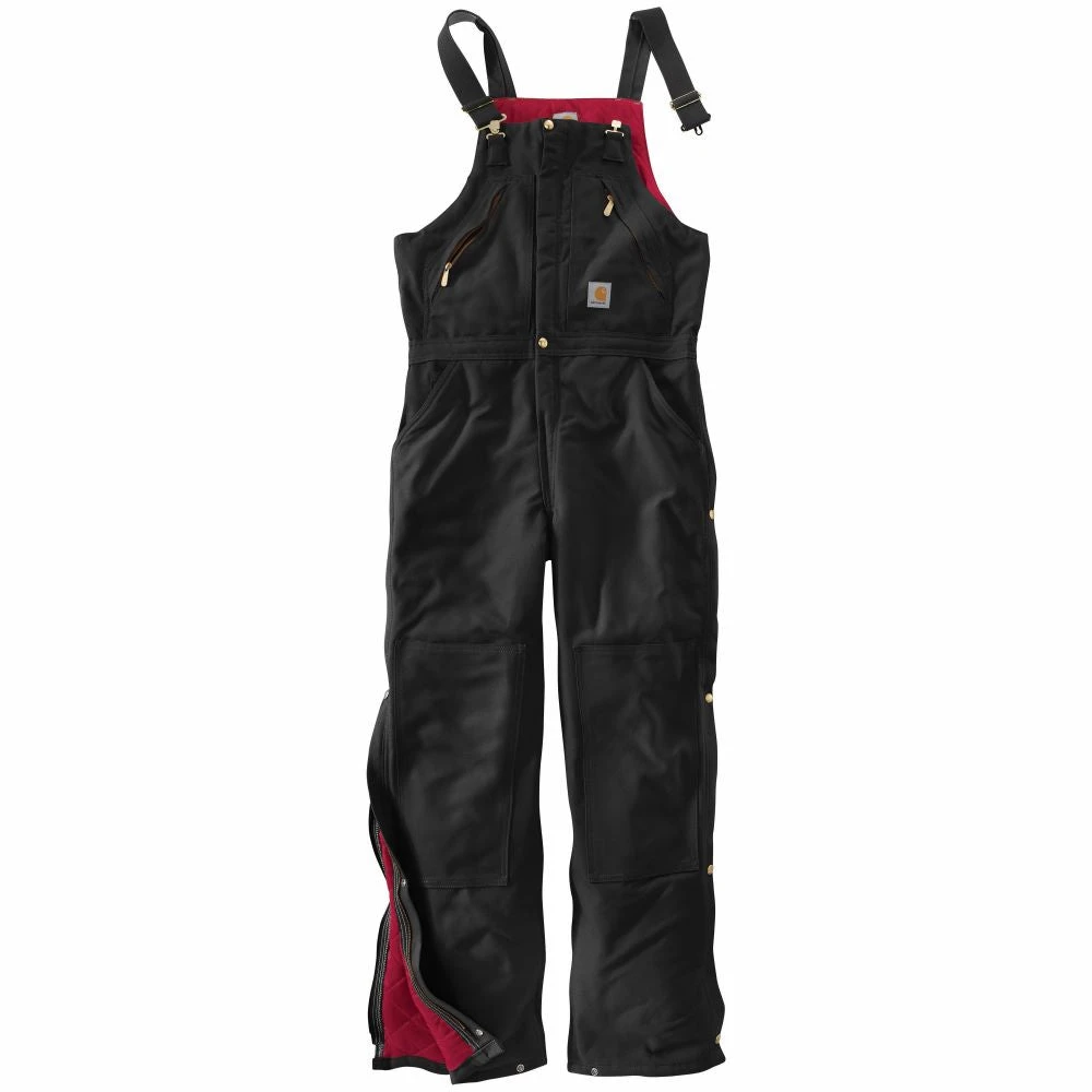 'Carhartt' Men's Zip To Waist Quilt Lined Biberall - Black 4 'Carhartt' Men's Zip To Waist Quilt Lined Biberall - Black - Image 2
